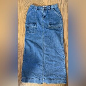 Eddie Bauer Blue Denim Maxi Skirt